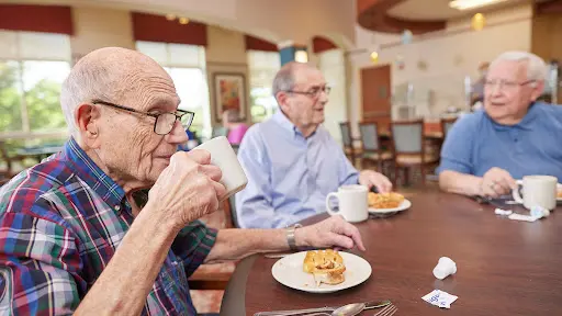 sedgebrook residents in the dining room