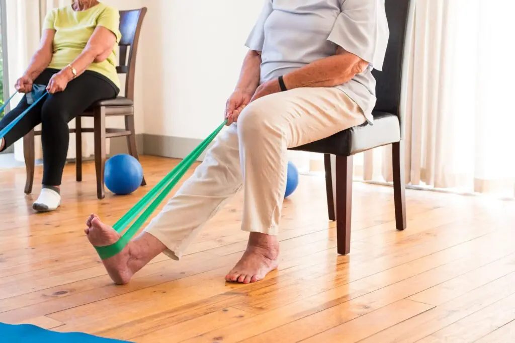 Senior resistance band exercise