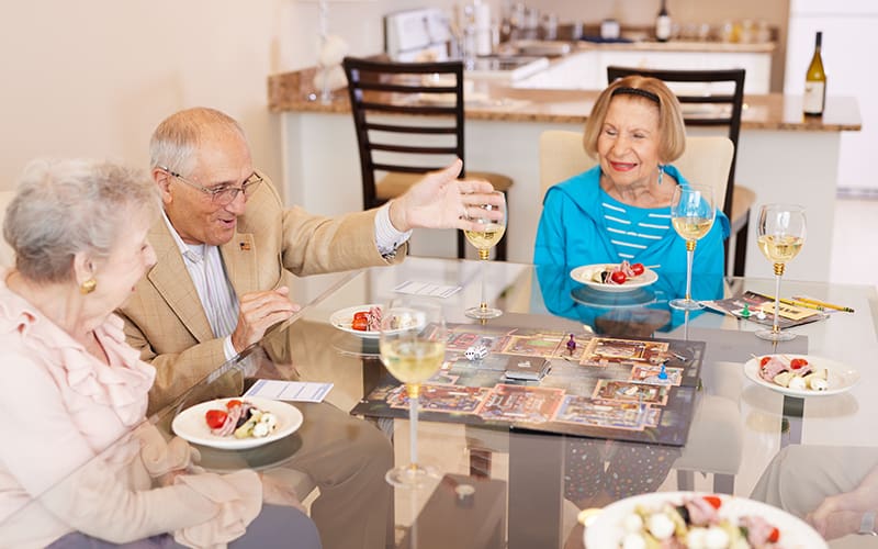 Seniors Eating Dinner