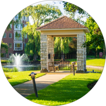 Lake and pergola