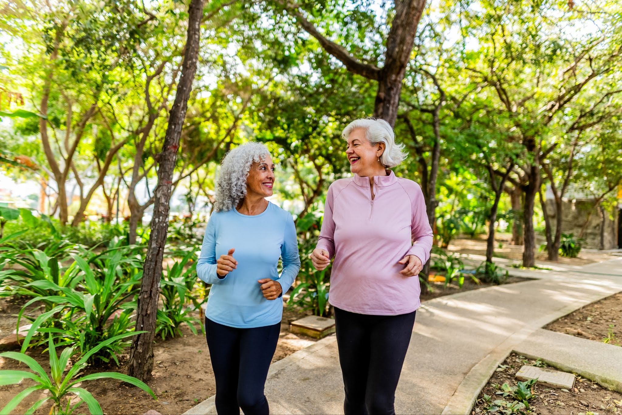 Senior Friends Run Together